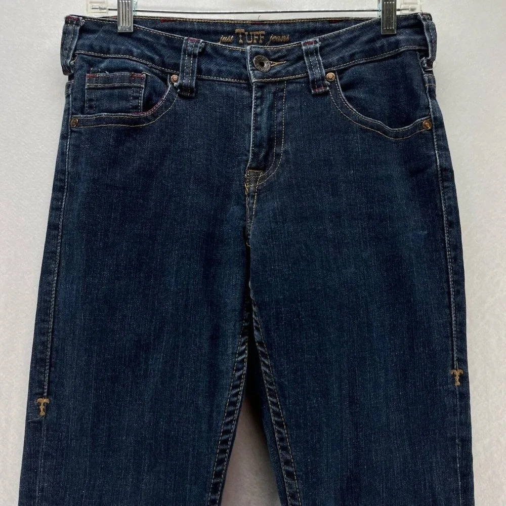 TUFF Jeans Womens Sz 28x31 Cowgirl Bootcut Stretch Dark Washed Denim Cotton Blue - Picture 2 of 10